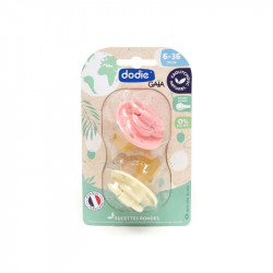 SUCETTES RONDES GAÏA 6-36 MOIS X2 ROSE CREME DODIE