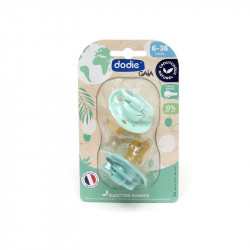 SUCETTES RONDES GAÏA 6-36 MOIS X2 VERT PASTEL DODIE