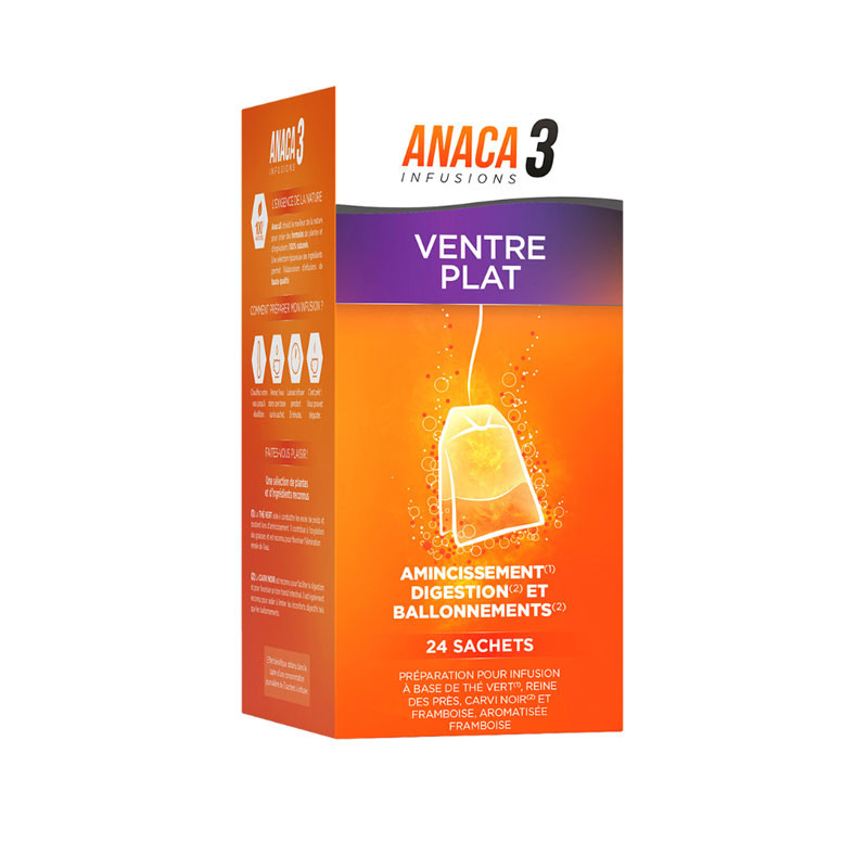 ANACA 3+ INFUSIONS VENTRE PLAT 24 SACHETS NUTRAVALIA