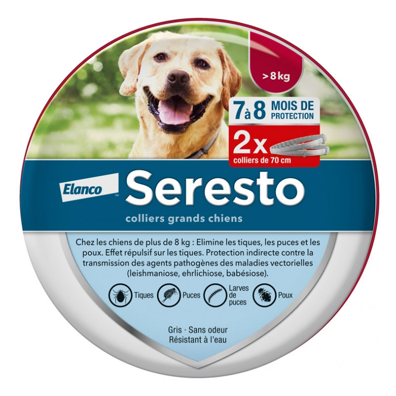 SERESTO COLLIER CHIENS 2 COLLIERS DE 70CM BAYER