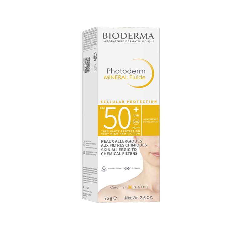 PHOTODERM MINERAL FLUIDE PEAUX ALLERGIQUES SPF50+ 75G BIODERMA