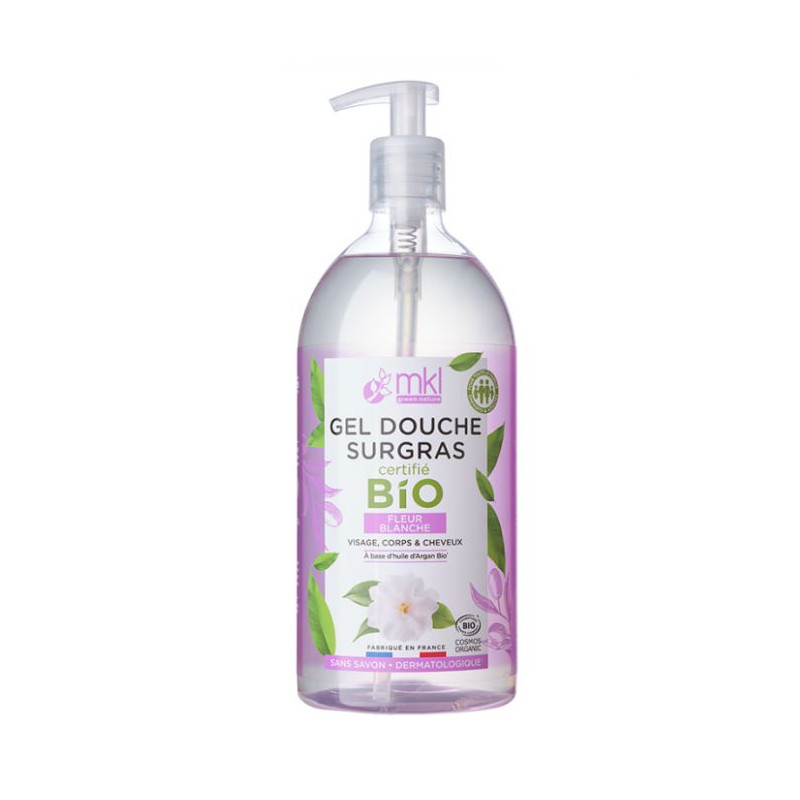 GEL DOUCHE SURGRAS FLEUR BLANCHE BIO 1L MKL GREEN NATURE