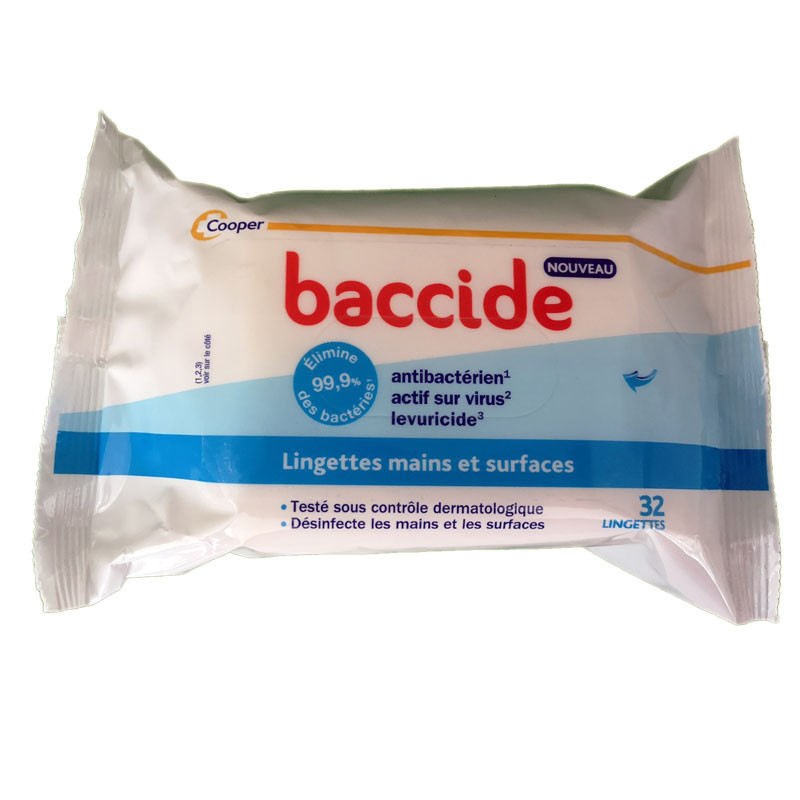 BACCIDE LINGETTES MAINS ET SURFACES x 32 COOPER