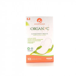 ORGANYC COTON BIO SERVIETTES EXTRA MATERNITÉ DOUCEUR X 10