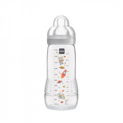 MAM Biberon Easy Start Anti Colique 320ml Lin - 4 Mois et + Tétine Débit 3  - 9001616819537