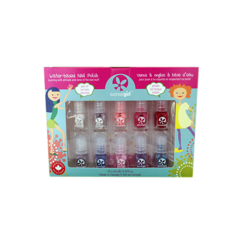 SUNCOATGIRLS MINI VERNIS ONGLES à base d'eau COLLECTION ÉTÉ 10 X 2ML