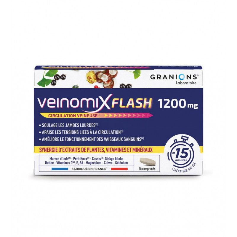 VEINOMIX FLASH 1200 mg CIRCULATION VEINEUSE 30 COMPRIMES GRANIONS