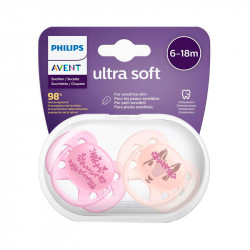 AVENT SUCETTE ANIMAUX SILICONE DOUBLE 6-18M 2 - Apotheek Peeters