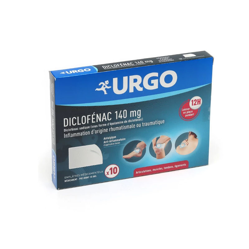 DICLOFENAC 140MG EMPLATRES ANTI INFLAMMATOIRES X10 URGO DICLOFENAC 140MG EMPLATRES ANTI INFLAMMATOIRES X10 URGO