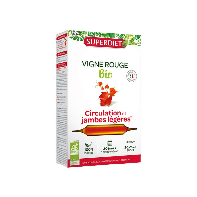 VIGNE ROUGE CIRCULATION BIO 20 AMPOULES SUPER DIET