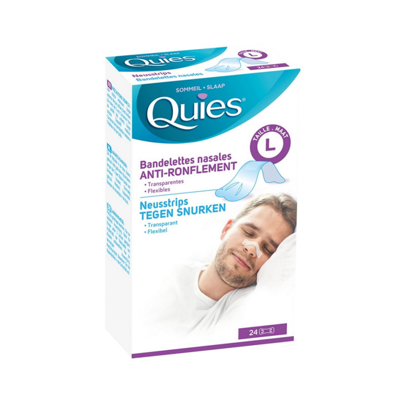 BANDELETTES NASALES ANTI-RONFLEMENT X24 TAILLE L QUIES