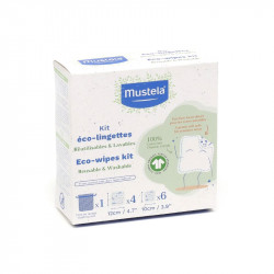 KIT ECO LINGETTES REUTILISABLES et LAVABLES X10 MUSTELA