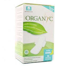 ORGANYC COTON BIO SERVIETTES EXTRA X 10 AILETTES FLUX ABONDANT