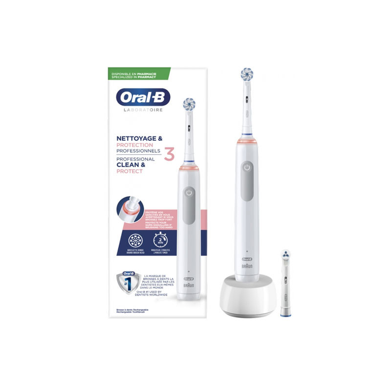 BROSSE A DENTS ELECTRIQUE NETTOYAGE et PROTECTION PROFESSIONNELS 3 ORAL B