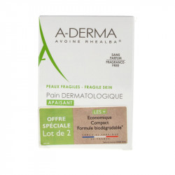 PAIN DERMATOLOGIQUE APAISANT LOT DE 2 X 100G  A-DERMA