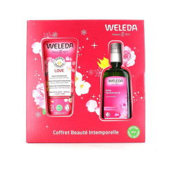 COFFRET HUILE HARMONISANTE BIO ROSE MUSQUEE + CREME DOUCHE LOVE WELEDA