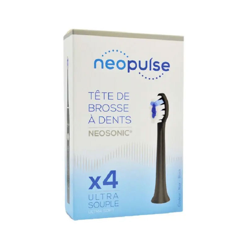 NEOPULSE TÊTE BROSSE A DENTS ELECTRIQUE NEOSONIC NOIRE ULTRA SOUPLE X4