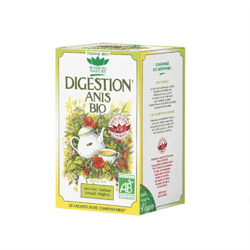 TISANE DIGESTION ANIS BIO 20 sachets ROMON NATURE TISANE DIGESTION ANIS BIO 20 sachets ROMON NATURE