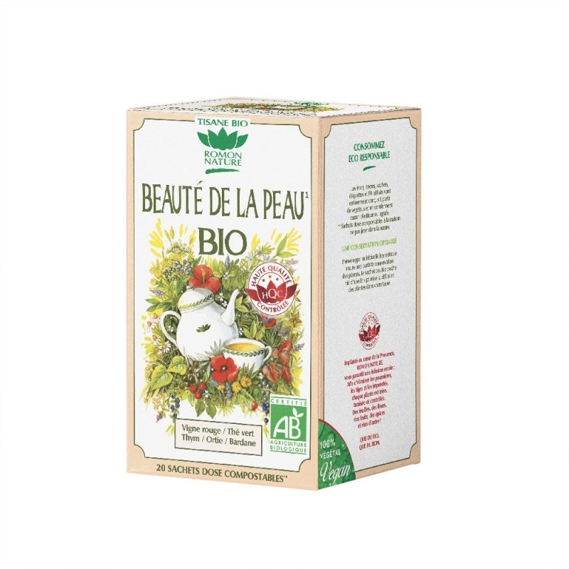 TISANE BEAUTE DE LA PEAU BIO 20 SACHETS ROMON NATURE