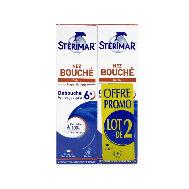 SPRAY NEZ BOUCHE CUIVRE ENFANTS & ADULTES LOT DE 2 X 100ML STERIMAR