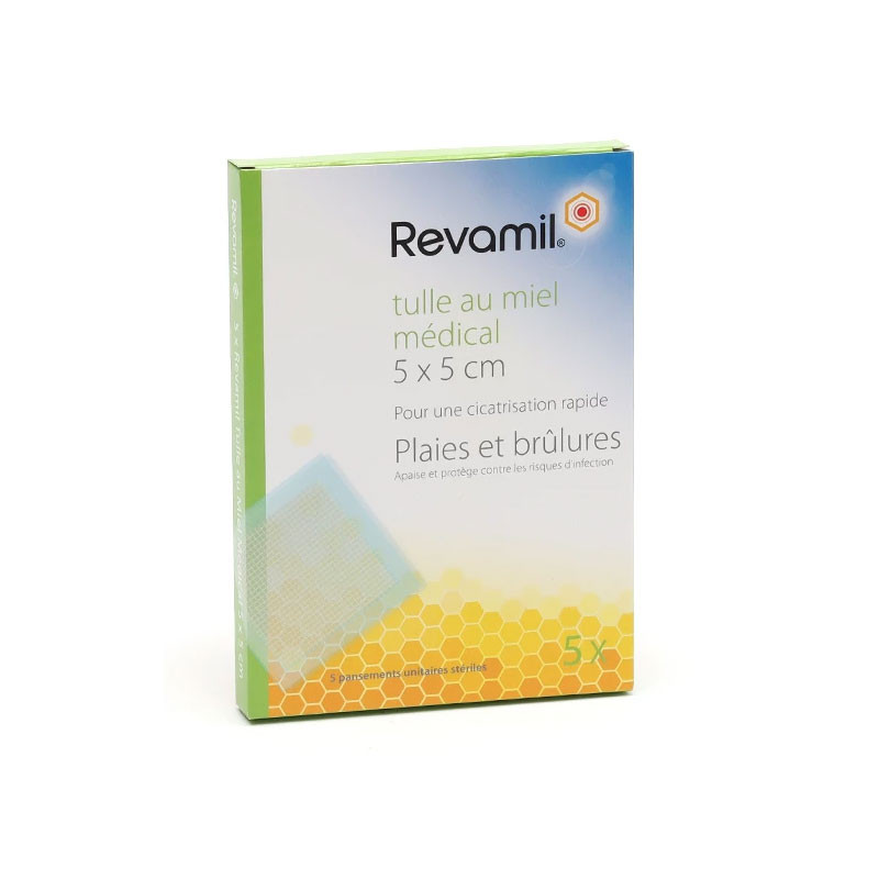 REVAMIL TULLE au miel médical 5x5cm MELIBIOTECH REVAMIL TULLE au miel médical 5x5cm MELIBIOTECH