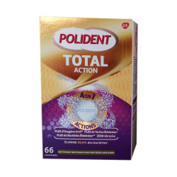 TOTAL ACTION NETTOYANT PROTHESE DENTAIRE 66 COMPRIMÉS POLIDENT