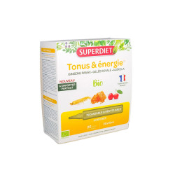 TONUS ÉNERGIE GINSENG GELÉE ROYALE ACÉROLA BIO 20 UNIDOSES SUPER DIET