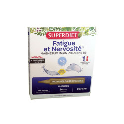 FATIGUE NERVOSITÉ MAGNÉSIUM MARIN VITAMINE B6 20 UNIDOSES SUPER DIET