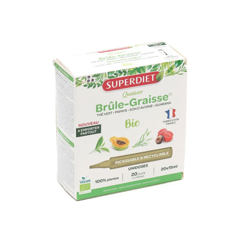 BRÛLE-GRAISSE QUATUOR BIO 20 UNIDOSES SUPER DIET