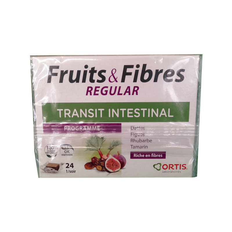 FRUITS & FIBRES REGULAR TRANSIT INTESTINAL 24 cubes à mâcher ORTIS