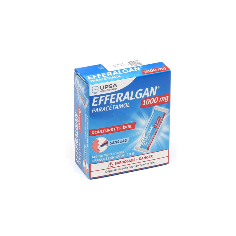 EFFERALGAN 1000MG GRANULÉS 8 SACHETS UPSA