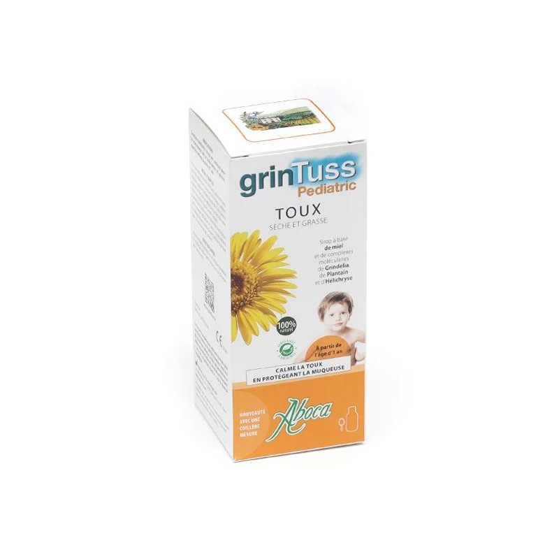 Aboca Grintuss Pediatric Sirop 128g - Calme la Toux en Protégeant la  Muqueuse