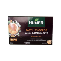 PASTILLES GORGE AU MIEL DE MANUKA ACTIF IAA 15+ X16 HUMER