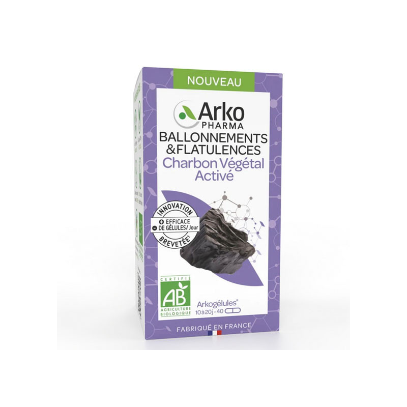 ARKOGELULES CHARBON VEGÉTAL ACTIVÉ BIO 40 GELULES ARKOPHARMA