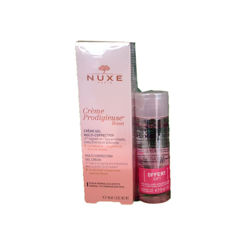 CREME PRODIGIEUSE BOOST CREME GEL MULTI CORRECTION 40ML + EAU MICELLAIRE 50ML OFFERTE NUXE