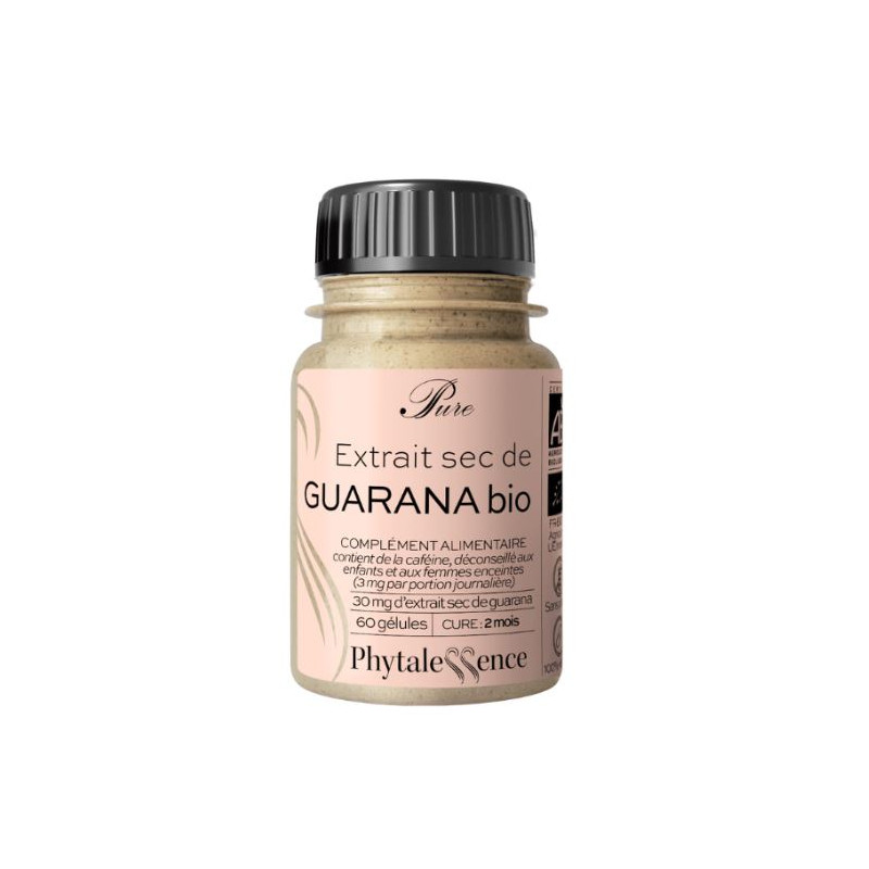 PURE EXTRAIT SEC DE GUARANA BIO 60 GELULES PHYTALESSENCE