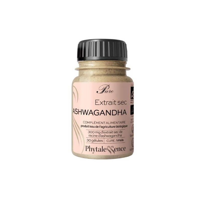 PURE EXTRAIT SEC DE ASHWAGANDHA BIO 30 GELULES PHYTALESSENCE PURE EXTRAIT SEC DE ASHWAGANDHA BIO 30 GELULES PHYTALESSENCE