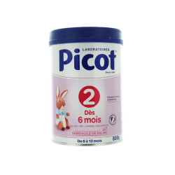 PICOT LAIT BEBE SANS HUILE DE PALME 2eme âge de 6 à 12 MOIS 800G