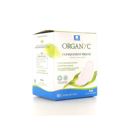 ORGANYC COTON BIO SERVIETTES X 10 AILETTES FLUX NORMAL