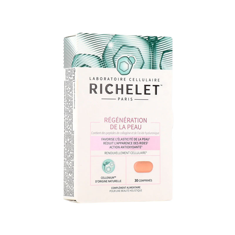 RÉGÉNÉRATION DE LA PEAU COMPLÉMENT ALIMENTAIRE 30 COMPRIMÉS RICHELET RÉGÉNÉRATION DE LA PEAU COMPLÉMENT ALIMENTAIRE 30 COMPRIMÉS RICHELET
