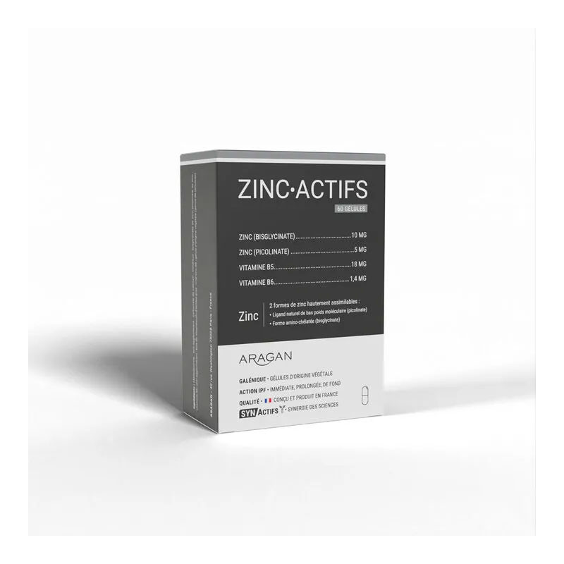 ZINC-ACTIFS 60 GÉLULES ARAGAN