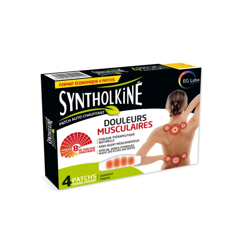 SYNTHOLKINE PATCH AUTO CHAUFFANT 8H GRAND FORMAT - 4 PATCHS