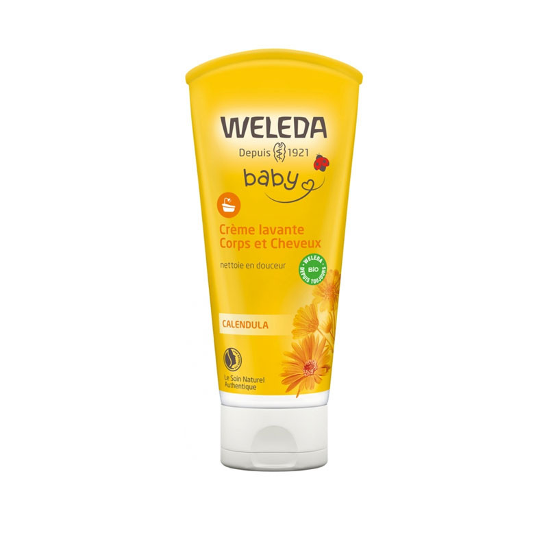 BABY CREME LAVANTE CORPS CHEVEUX CALENDULA BIO 200ML WELEDA