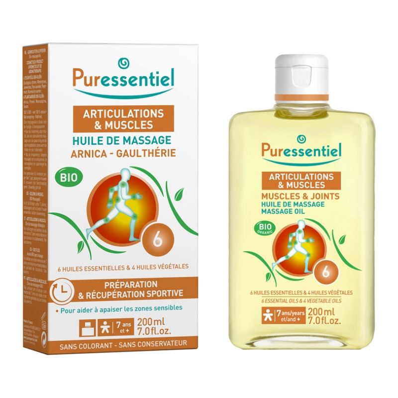 HUILE DE MASSAGE ARTICULATIONS ET MUSCLES BIO 200ML PURESSENTIEL