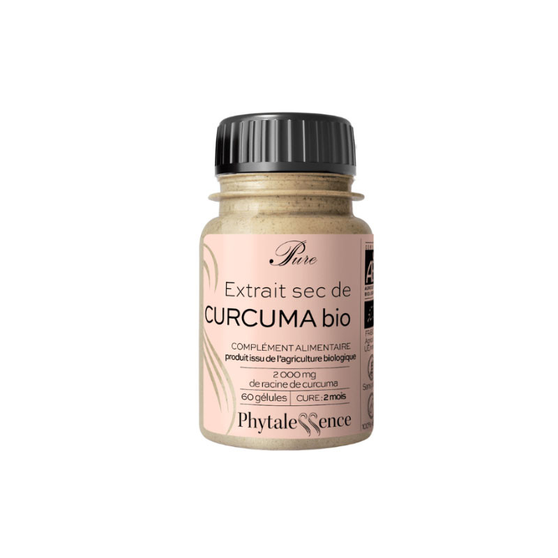 PURE EXTRAIT SEC DE CURCUMA BIO 60 GELULES PHYTALESSENCE PURE EXTRAIT SEC DE CURCUMA BIO 60 GELULES PHYTALESSENCE
