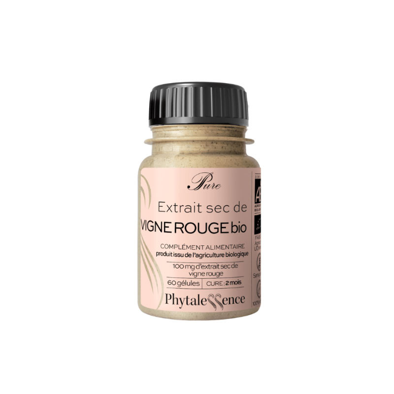 PURE EXTRAIT SEC DE VIGNE ROUGE BIO 60 GELULES PHYTALESSENCE PURE EXTRAIT SEC DE VIGNE ROUGE BIO 60 GELULES PHYTALESSENCE