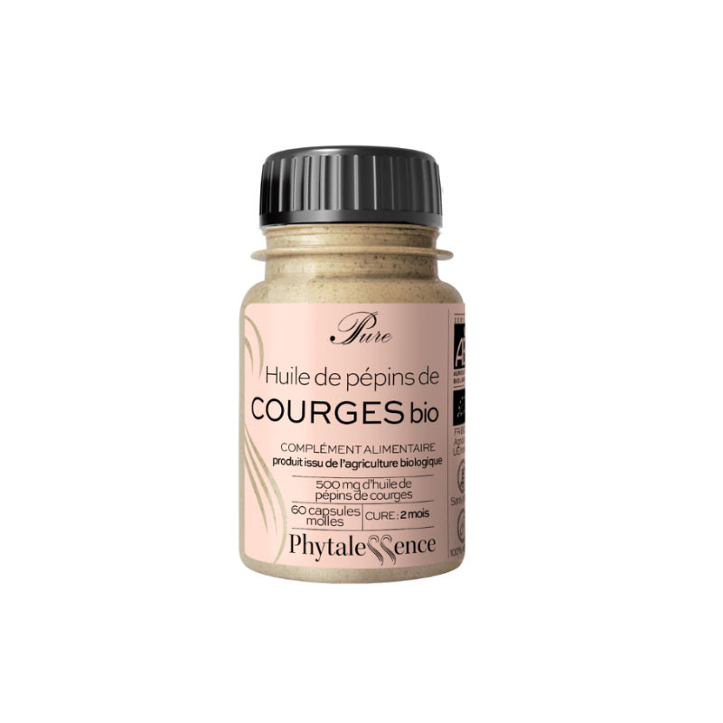 PURE HUILE DE PÉPINS DE COURGES BIO 60 CAPSULES PHYTALESSENCE