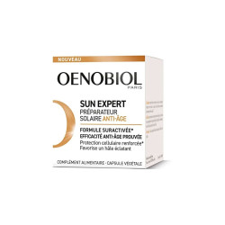 SUN EXPERT PREPARATEUR SOLAIRE ANTI-ÂGE PEAU NORMALE 30 CAPSULES OENOBIOL