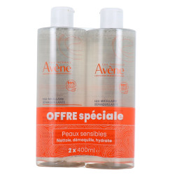 EAU MICELLAIRE DÉMAQUILLANTE LOT DE 2 X 400ML AVENE