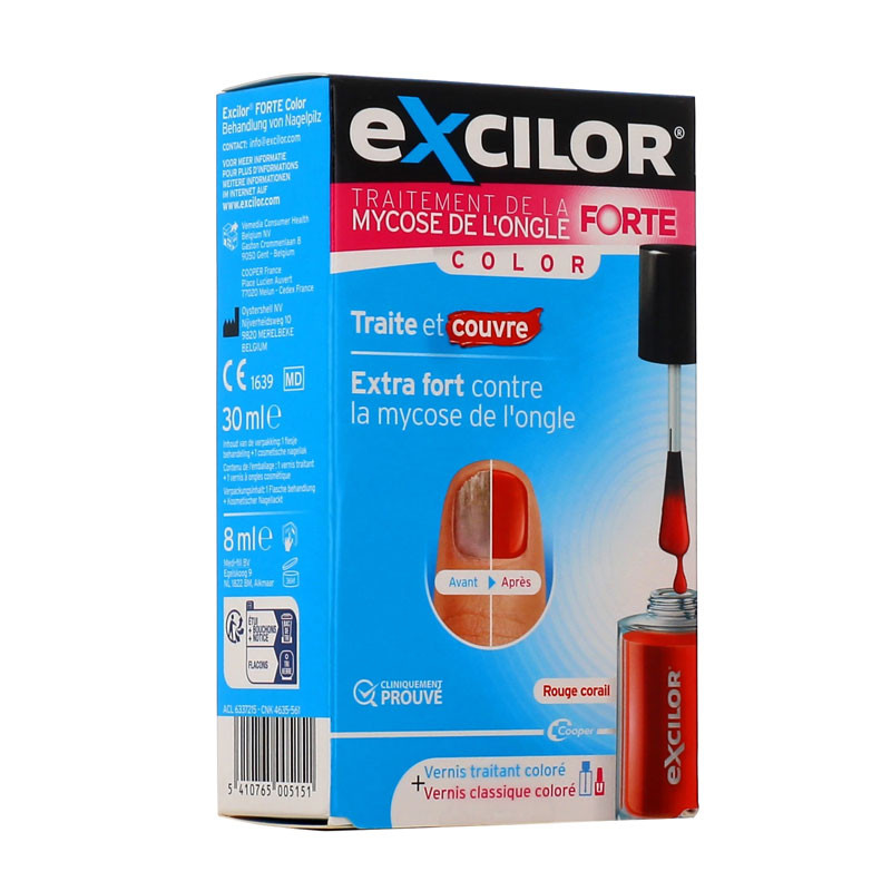 EXCILOR MYCOSE DE L'ONGLE FORTE COLOR ROUGE CORAIL COOPER